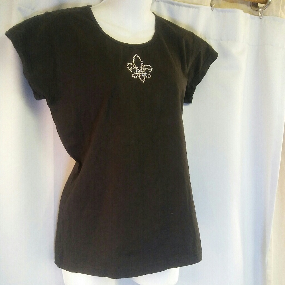 Renee Combed Cotton t with Rhinestones, XL